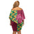 Japanese Bishamon-Kikkou Pattern Family Matching Off Shoulder Short Dress and Hawaiian Shirt Water Pillar Silent River Flow - Wonder Print Shop