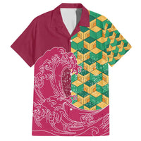 Japanese Bishamon-Kikkou Pattern Family Matching Tank Maxi Dress and Hawaiian Shirt Water Pillar Silent River Flow - Wonder Print Shop