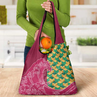 Japanese Bishamon-Kikkou Pattern Grocery Bag Water Pillar Silent River Flow - Wonder Print Shop