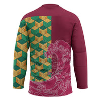 Japanese Bishamon-Kikkou Pattern Hockey Jersey Water Pillar Silent River Flow - Wonder Print Shop