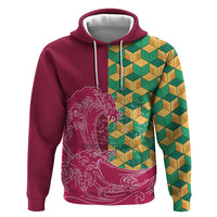 Japanese Bishamon-Kikkou Pattern Hoodie Water Pillar Silent River Flow - Wonder Print Shop
