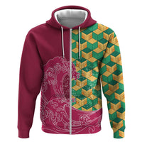 Japanese Bishamon-Kikkou Pattern Hoodie Water Pillar Silent River Flow - Wonder Print Shop
