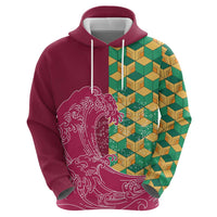 Japanese Bishamon-Kikkou Pattern Hoodie Water Pillar Silent River Flow - Wonder Print Shop