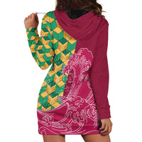 Japanese Bishamon-Kikkou Pattern Hoodie Dress Water Pillar Silent River Flow - Wonder Print Shop