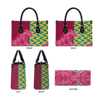 Japanese Bishamon-Kikkou Pattern Leather Bag Water Pillar Silent River Flow - Wonder Print Shop