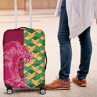 Japanese Bishamon-Kikkou Pattern Luggage Cover Water Pillar Silent River Flow - Wonder Print Shop