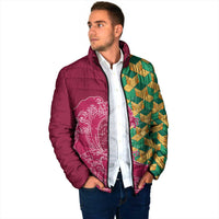 Japanese Bishamon-Kikkou Pattern Padded Jacket Water Pillar Silent River Flow - Wonder Print Shop