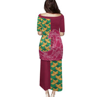 Japanese Bishamon-Kikkou Pattern Puletasi Water Pillar Silent River Flow - Wonder Print Shop