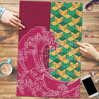 Japanese Bishamon-Kikkou Pattern Puzzle Water Pillar Silent River Flow - Wonder Print Shop