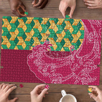 Japanese Bishamon-Kikkou Pattern Puzzle Water Pillar Silent River Flow - Wonder Print Shop