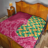 Japanese Bishamon-Kikkou Pattern Quilt Water Pillar Silent River Flow - Wonder Print Shop