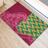Japanese Bishamon-Kikkou Pattern Rubber Doormat Water Pillar Silent River Flow - Wonder Print Shop