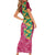 Japanese Bishamon-Kikkou Pattern Short Sleeve Bodycon Dress Water Pillar Silent River Flow - Wonder Print Shop