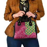 Japanese Bishamon-Kikkou Pattern Shoulder Handbag Water Pillar Silent River Flow - Wonder Print Shop