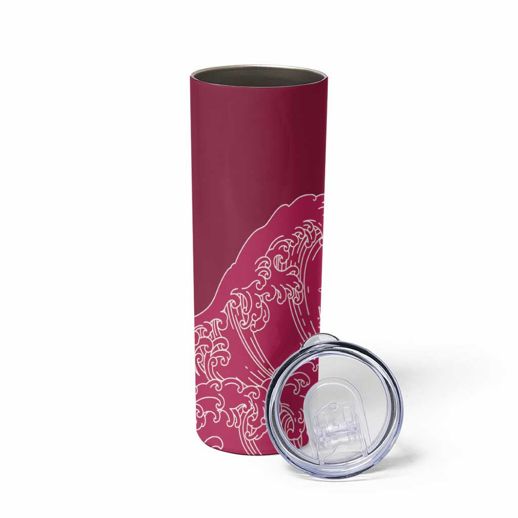 Japanese Bishamon-Kikkou Pattern Skinny Tumbler Water Pillar Silent River Flow - Wonder Print Shop