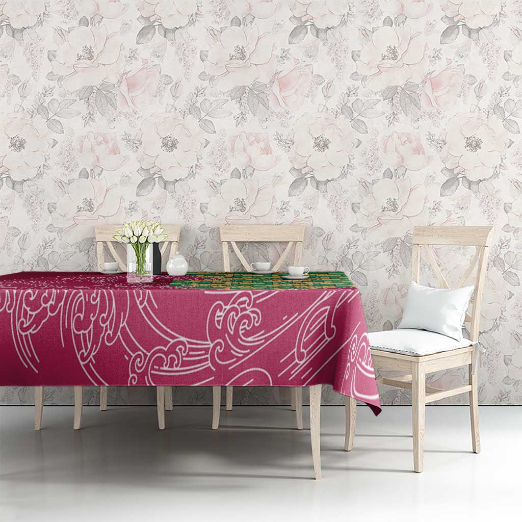 Japanese Bishamon-Kikkou Pattern Tablecloth Water Pillar Silent River Flow - Wonder Print Shop