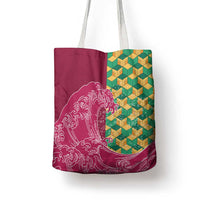 Japanese Bishamon-Kikkou Pattern Tote Bag Water Pillar Silent River Flow - Wonder Print Shop