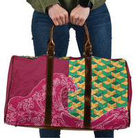 Japanese Bishamon-Kikkou Pattern Travel Bag Water Pillar Silent River Flow - Wonder Print Shop