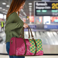 Japanese Bishamon-Kikkou Pattern Travel Bag Water Pillar Silent River Flow - Wonder Print Shop