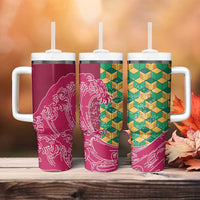 Japanese Bishamon-Kikkou Pattern Tumbler With Handle Water Pillar Silent River Flow - Wonder Print Shop