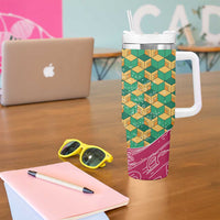 Japanese Bishamon-Kikkou Pattern Tumbler With Handle Water Pillar Silent River Flow - Wonder Print Shop