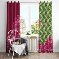 Japanese Bishamon-Kikkou Pattern Window Curtain Water Pillar Silent River Flow - Wonder Print Shop