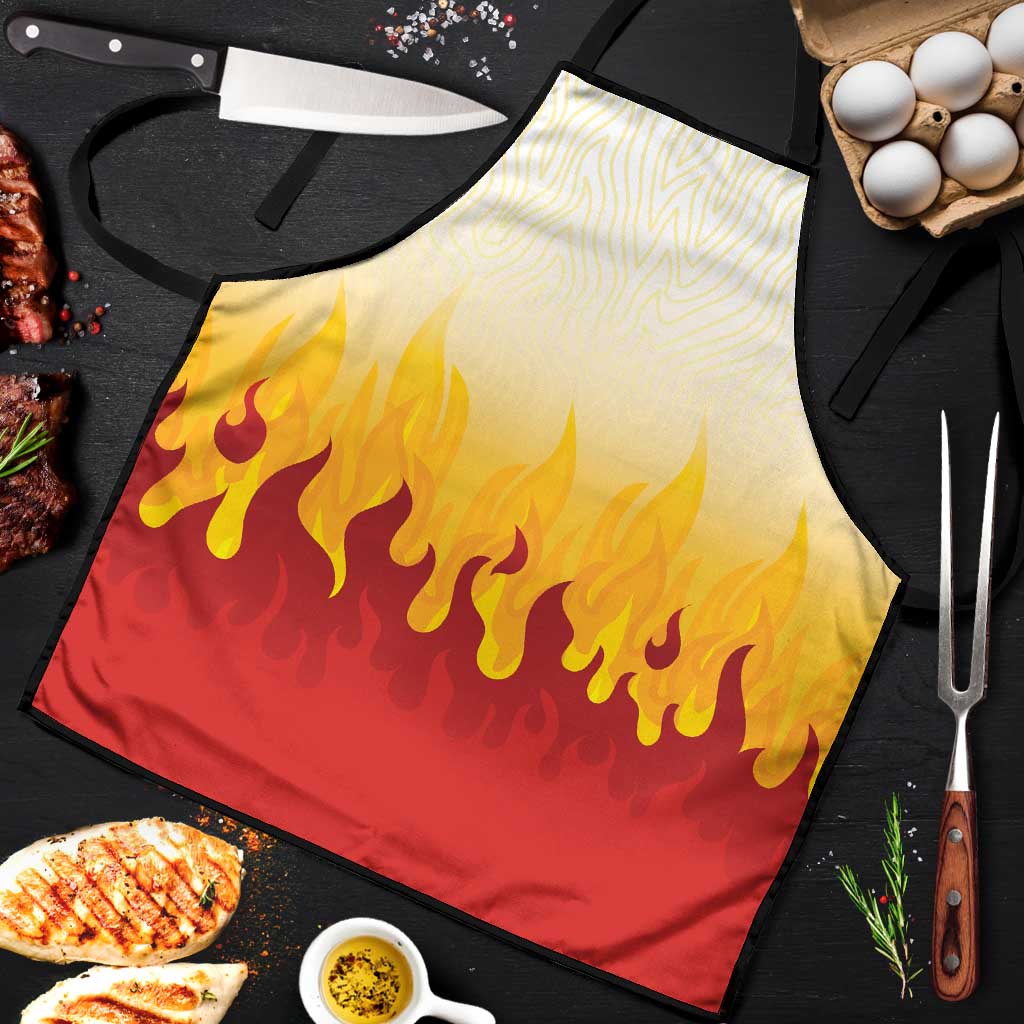 Japanese Kaen Pattern Apron Flame Pillar Blazing Lion Heart - Wonder Print Shop