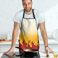 Japanese Kaen Pattern Apron Flame Pillar Blazing Lion Heart - Wonder Print Shop