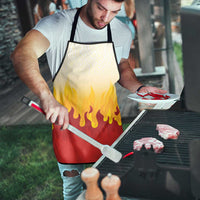 Japanese Kaen Pattern Apron Flame Pillar Blazing Lion Heart - Wonder Print Shop