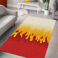 Japanese Kaen Pattern Area Rug Flame Pillar Blazing Lion Heart - Wonder Print Shop