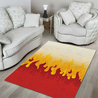 Japanese Kaen Pattern Area Rug Flame Pillar Blazing Lion Heart - Wonder Print Shop