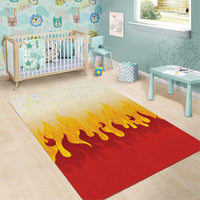 Japanese Kaen Pattern Area Rug Flame Pillar Blazing Lion Heart - Wonder Print Shop