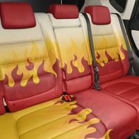 Japanese Kaen Pattern Back Car Seat Cover Flame Pillar Blazing Lion Heart - Wonder Print Shop