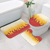 Japanese Kaen Pattern Bathroom Set Flame Pillar Blazing Lion Heart - Wonder Print Shop
