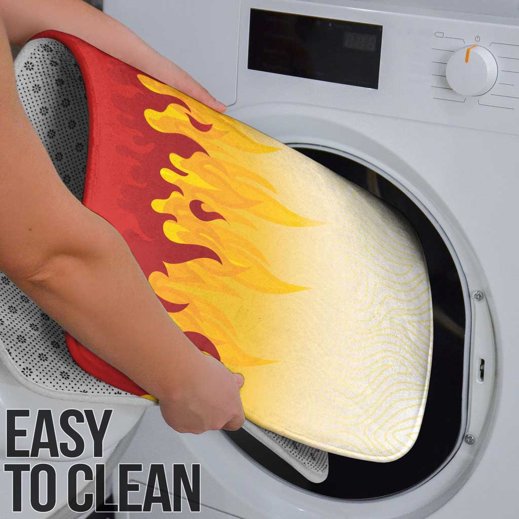 Japanese Kaen Pattern Bathroom Set Flame Pillar Blazing Lion Heart - Wonder Print Shop