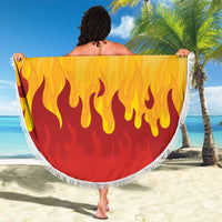 Japanese Kaen Pattern Beach Blanket Flame Pillar Blazing Lion Heart - Wonder Print Shop