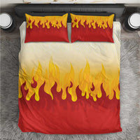 Japanese Kaen Pattern Bedding Set Flame Pillar Blazing Lion Heart - Wonder Print Shop