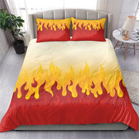 Japanese Kaen Pattern Bedding Set Flame Pillar Blazing Lion Heart - Wonder Print Shop