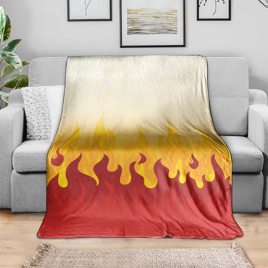 Japanese Kaen Pattern Blanket Flame Pillar Blazing Lion Heart - Wonder Print Shop