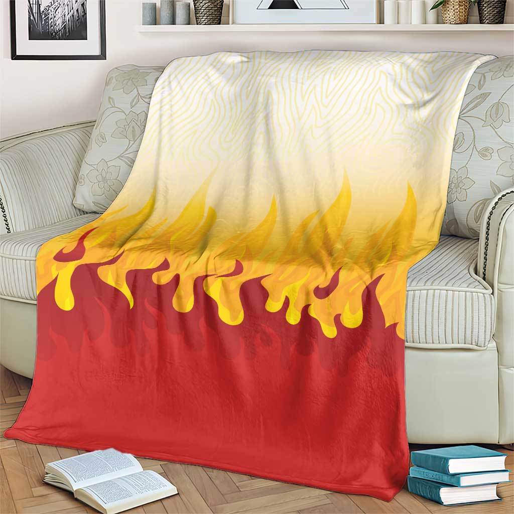 Japanese Kaen Pattern Blanket Flame Pillar Blazing Lion Heart - Wonder Print Shop
