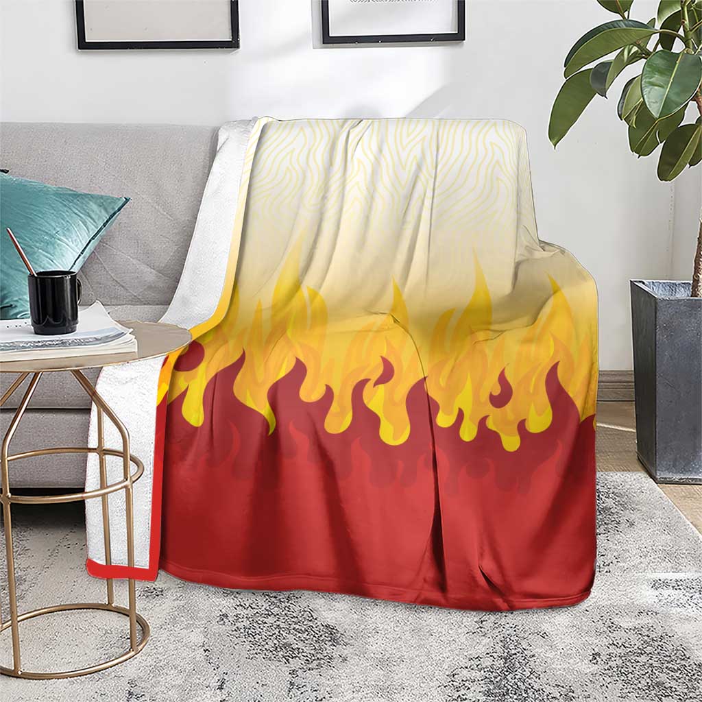 Japanese Kaen Pattern Blanket Flame Pillar Blazing Lion Heart - Wonder Print Shop