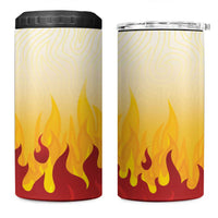 Japanese Kaen Pattern 4 in 1 Can Cooler Tumbler Flame Pillar Blazing Lion Heart - Wonder Print Shop