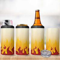 Japanese Kaen Pattern 4 in 1 Can Cooler Tumbler Flame Pillar Blazing Lion Heart - Wonder Print Shop