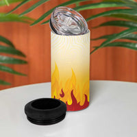 Japanese Kaen Pattern 4 in 1 Can Cooler Tumbler Flame Pillar Blazing Lion Heart - Wonder Print Shop