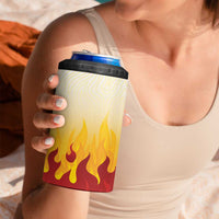 Japanese Kaen Pattern 4 in 1 Can Cooler Tumbler Flame Pillar Blazing Lion Heart - Wonder Print Shop