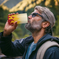 Japanese Kaen Pattern 4 in 1 Can Cooler Tumbler Flame Pillar Blazing Lion Heart - Wonder Print Shop