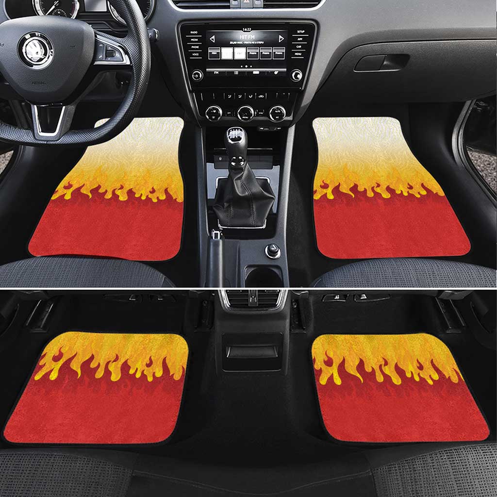 Japanese Kaen Pattern Car Mats Flame Pillar Blazing Lion Heart - Wonder Print Shop