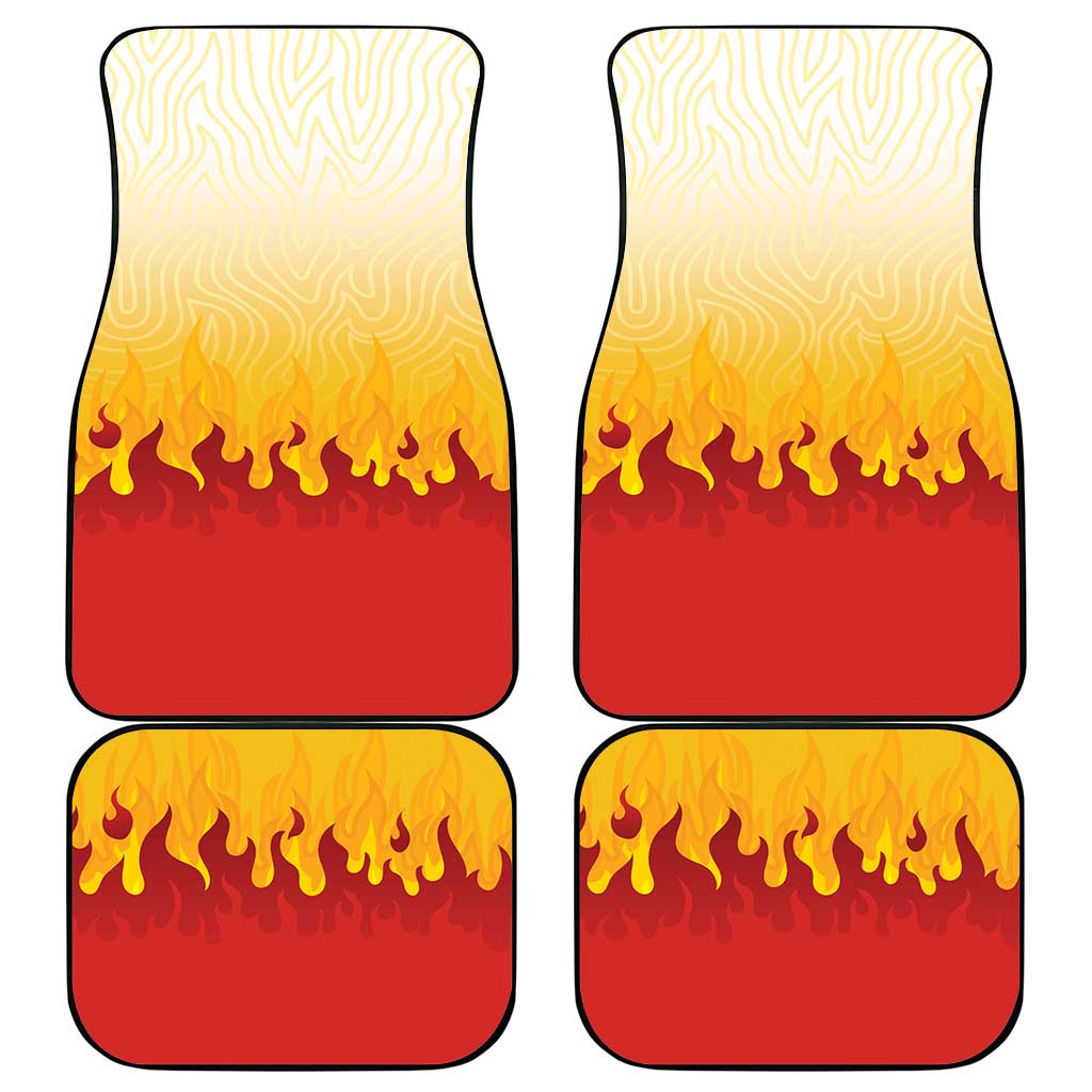 Japanese Kaen Pattern Car Mats Flame Pillar Blazing Lion Heart - Wonder Print Shop