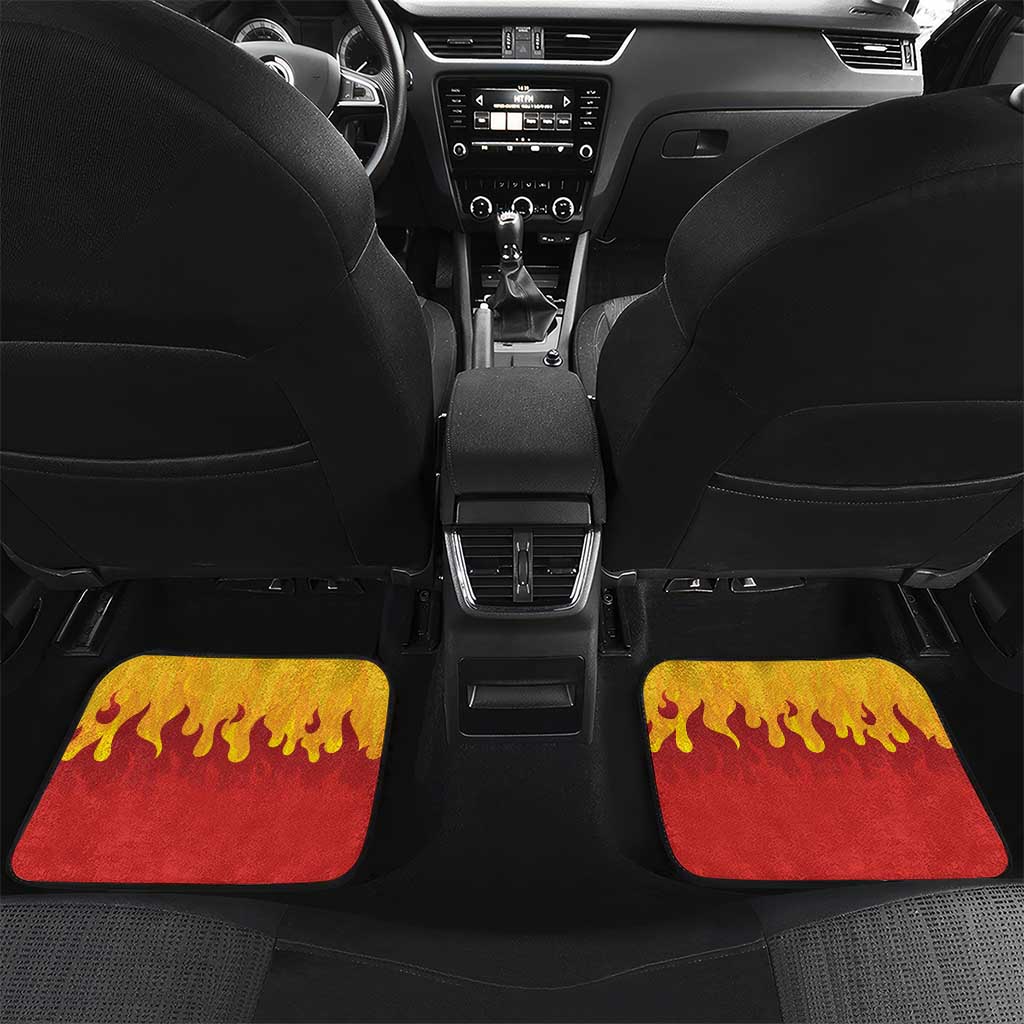Japanese Kaen Pattern Car Mats Flame Pillar Blazing Lion Heart - Wonder Print Shop