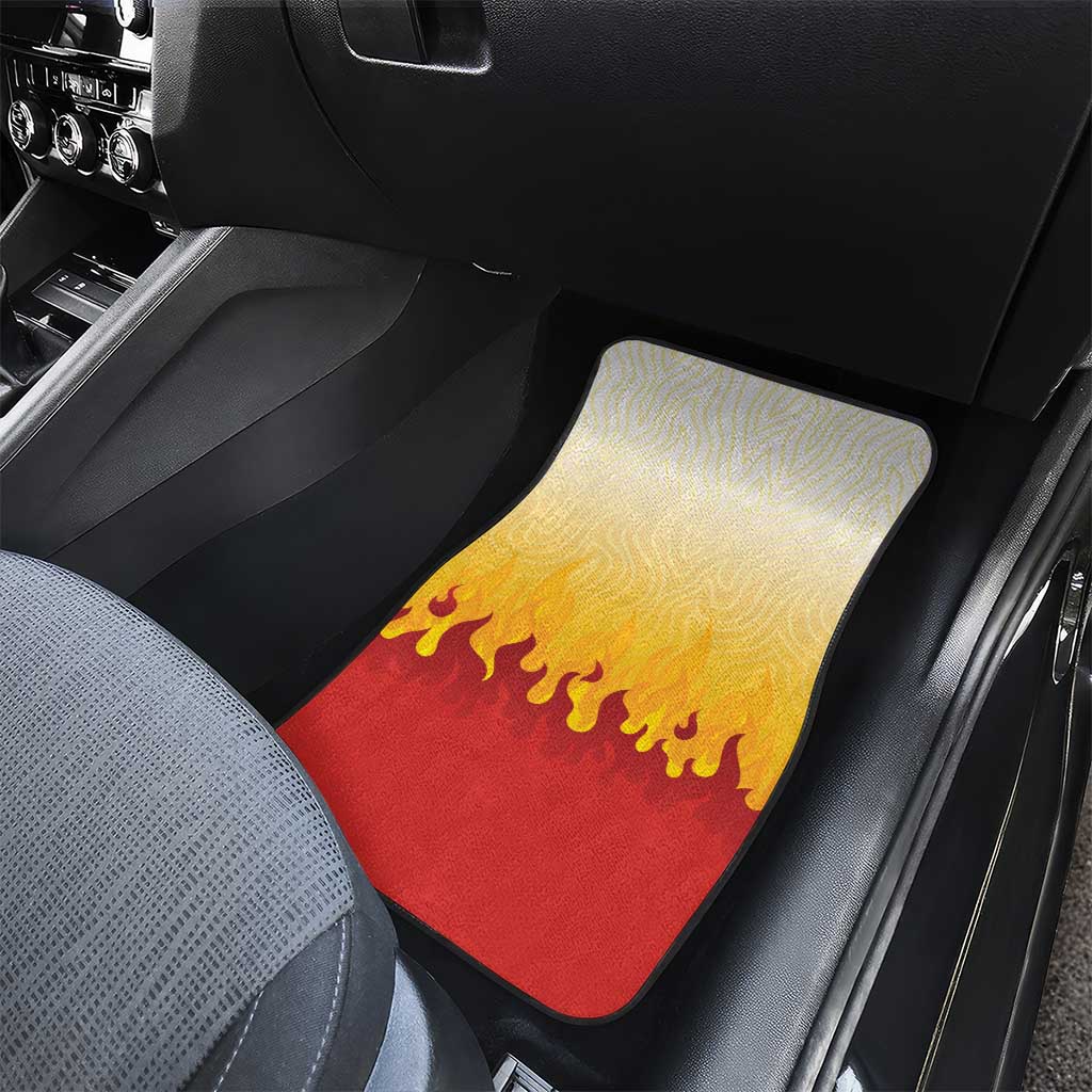 Japanese Kaen Pattern Car Mats Flame Pillar Blazing Lion Heart - Wonder Print Shop